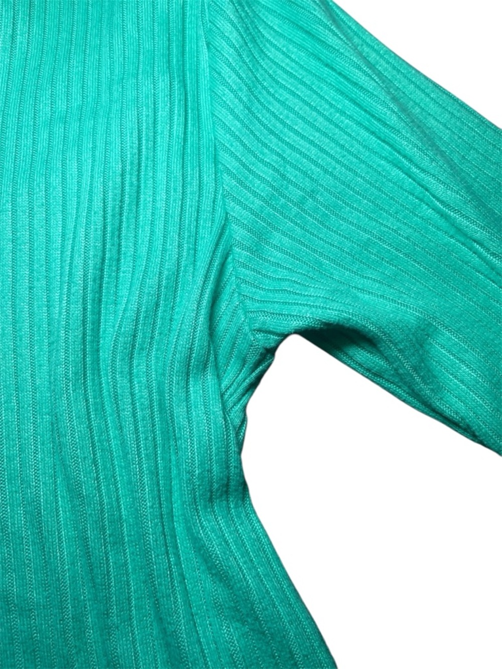 American Eagle V-Neck Plush Long Sleeve Ribbed Top Caribbean Green Size Small - Picture 6 of 12